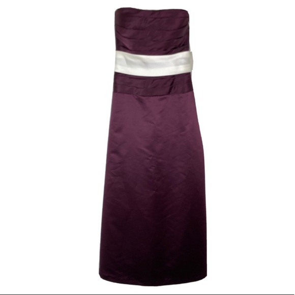 Bill Levkoff | VINTAGE Plum Purple Strapless Bridesmaids Formal Dress - Picture 1 of 7